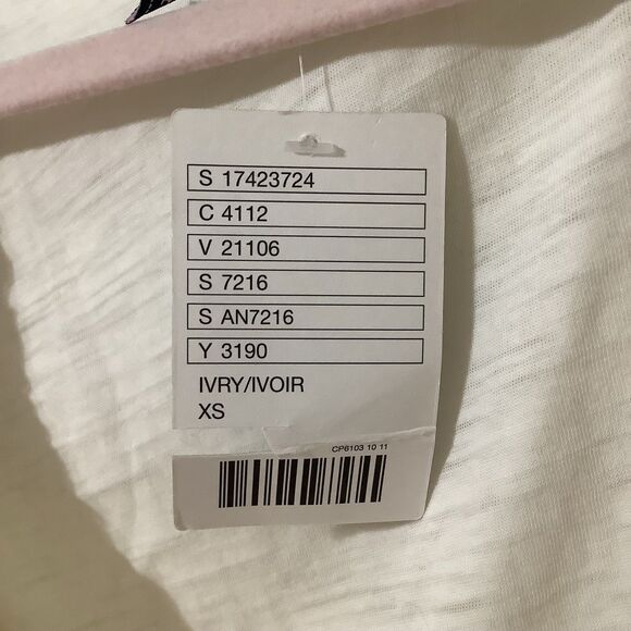 Anthropologie Cream Bohemian Hippie Boho Chic Minimalist Wrap Embroidery Top XS - Picture 9 of 10